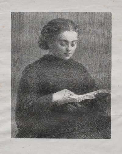 Okuma: Sanatçı Kız Kardeşinin Portresi, 1897. by Ignace Henri Jean Fantin Latour