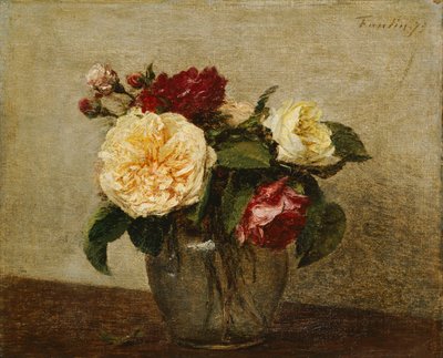 Kırmızı ve Sarı Güller, 1879 by Ignace Henri Jean Fantin Latour