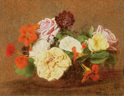 Vazoda Güller ve Nasturtiumlar, 1883 by Ignace Henri Jean Fantin Latour