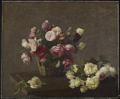 Sepetteki Güller veya Sepetteki Güller, 1888 by Ignace Henri Jean Fantin Latour