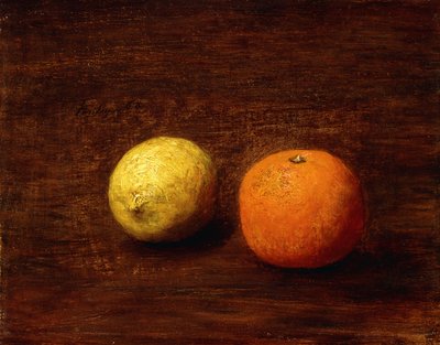 Natürmort, Limon ve Portakal; Doğa Morte, Citron ve Portakal, 1868 by Ignace Henri Jean Fantin Latour