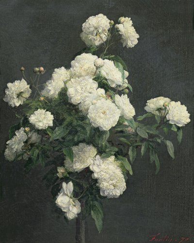 Beyaz Şakayık Natürmort, 1870 by Ignace Henri Jean Fantin Latour