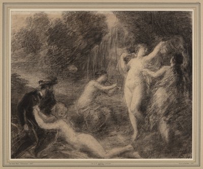 Tannhaüser au Venusberg (kağıt üzerinde tebeşir) by Ignace Henri Jean Fantin-Latour