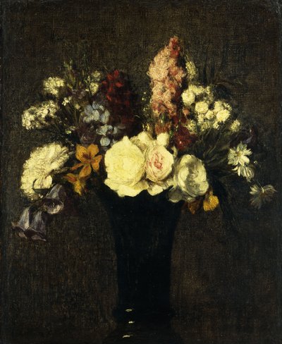 Çiçek vazosu; Çiçek Vazosu, 1869 by Ignace Henri Jean Fantin Latour