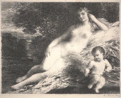 Venüs ve Aşk Tanrısı by Ignace Henri Jean Fantin Latour