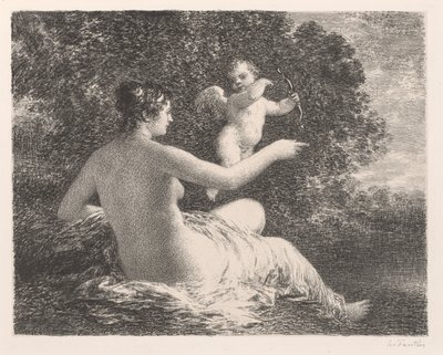 Venüs ve Aşk Tanrısı, 1896. by Ignace Henri Jean Fantin Latour