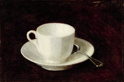 Beyaz Fincan ve Tabağı, 1864 by Ignace Henri Jean Fantin Latour