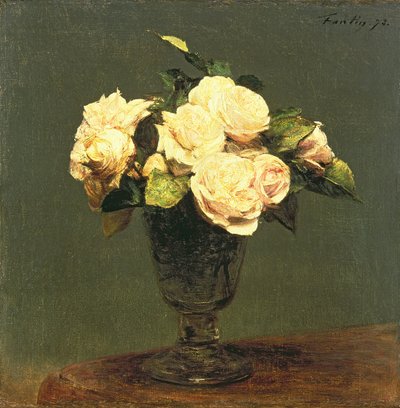 Beyaz Güller, 1873 by Ignace Henri Jean Fantin-Latour