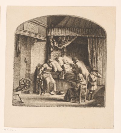 Yaşlı adam ölüm döşeğinde by Ignace Joseph de Claussin (attributed to)