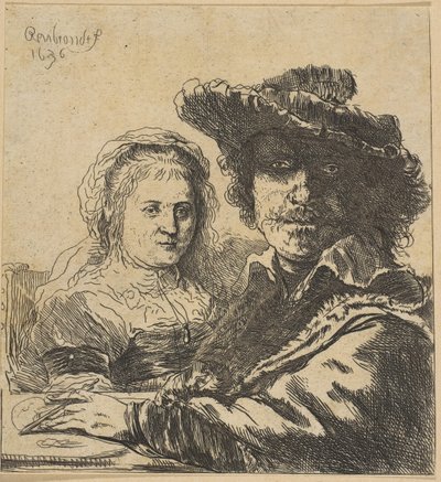 Rembrandt ve Karısı kopyası, 1786-1844. by Ignace Joseph de Claussin