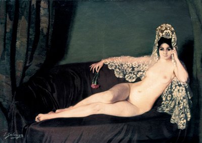 "Kadınsı çıplak" - Kontes Anna prenses Brancoveanu'nun portresi (Brancovan) by Ignacio Zuloaga y Zabaleta