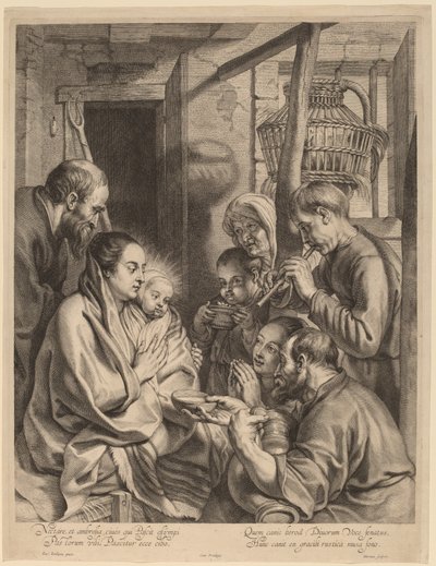 Çobanların hayranlığı by Ignatius Cornelis Marinus after Jacob Jordaens