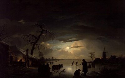 Ay Işığında Bir Kış Manzarası by Ignatius Josephus van Regemorter
