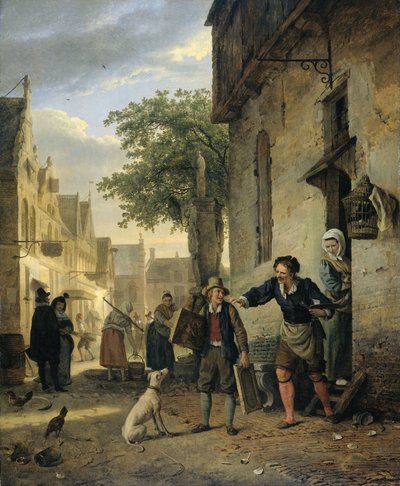 Jan Steen, Tablolarını Bira ve Şarapla Değiştirmesi İçin Oğlunu Sokaklara Gönderiyor by Ignatius Josephus van Regemorter