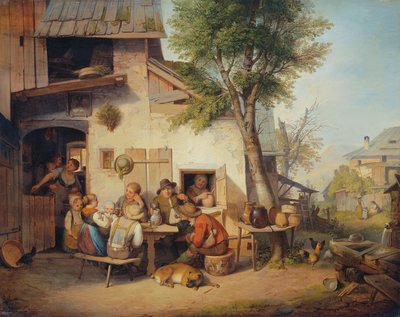 Köy meyhanesi önü by Ignaz Raffalt