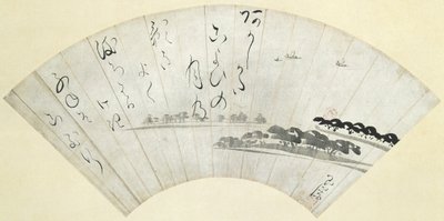 Akashi Bay, 18. yüzyılın sonları (mika ile boyutlandırılmış kağıt üzerine mürekkep) by Ike Gyokuran