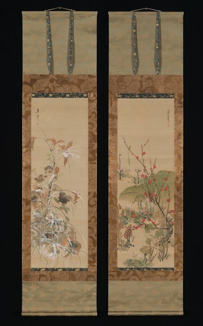 Dört Mevsimin Çiçekleri ve Kuşları, 19. yüzyılın ortaları. by Ikeda Koson