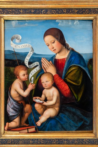 Bebek İsa ve Bebek St. John ile Meryem Ana by Il Francia