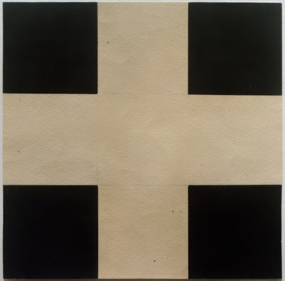 Siyah bir zemin üzerine beyaz haç by Ilja Grigorjewitsch  Tschaschnik