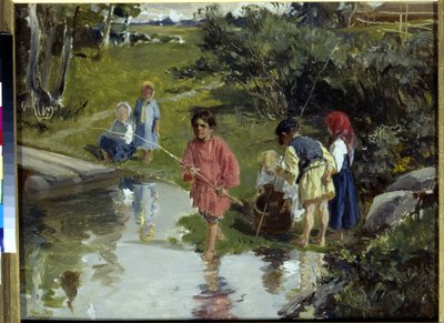 Pryanishnikov'a göre Balık Tutma Çocuklar, Illarion Mihayloviç (1840-1894) by Illarion Mikhailovich Pryanishnikov