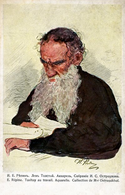 Repin tarafından iş yerinde Leo Tolstoy by Ilya Efimovich (after) Repin