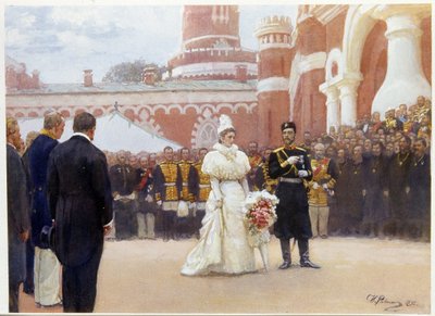 Nicholas II (1868-1918) ve karısı Alexandra Fedorovna (veya Alexandra Feodorovna) (1872-1918), 18 Mayıs 1896