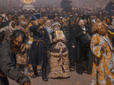 KURSK İLİNDE DİNİ ALAY (detay) by Ilya Efimovich Repin