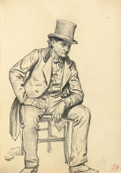 Oturan Adam, Kolu Ayağına Dayanmış, c. 1872-1875 by Ilya Efimovich Repin
