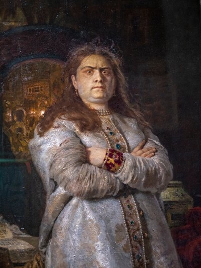 TSAREVNA SOFYA ALEXEIEVNA NOVODEVICHY MANASTIRINDA by Ilya Efimovich Repin