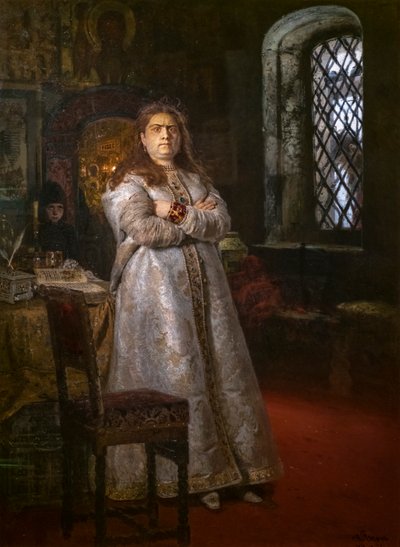 TSAREVNA SOFYA ALEXEIEVNA NOVODEVICHY MANASTIRINDA by Ilya Efimovich Repin