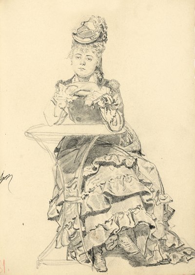 Kahve Masasında Oturan Kadın, c. 1872-1875 by Ilya Efimovich Repin