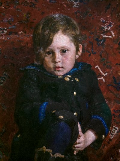Çocukken Yuri Repin (detay) by Ilya Efimovich Repin