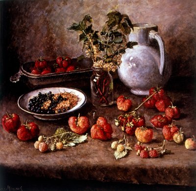 Çilekli Natürmort 1943 (tuval üzerine yağlı boya) by Ilya Ivanovich Mashkov
