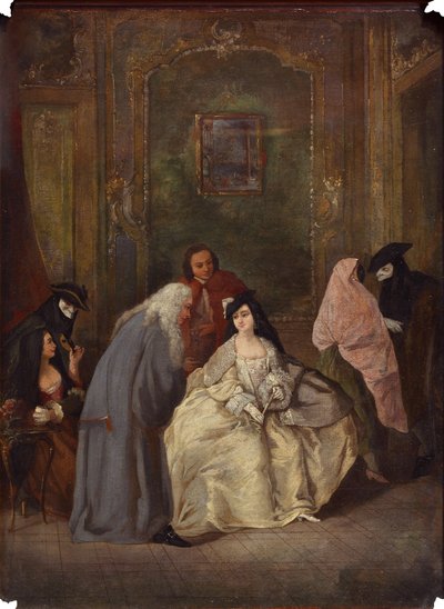 Savcı ve Eşinin Görüşmesi by Imitator of Pietro Longhi