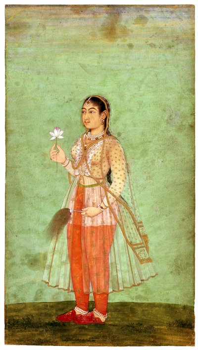 Çiçek Çırpıcılı Kadın, 1630 dolayları by Indian Art