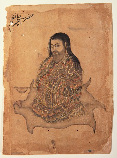 Bir Derviş, Oturan Tefekkür, c.1650 (kağıt üzerinde opak wc ve altın) by Indian School