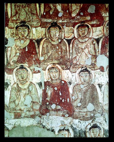 Çok Sayıda Oturan Buda, 2. Mağaranın içinden detay (ayrıca bkz. 162633) by Indian School