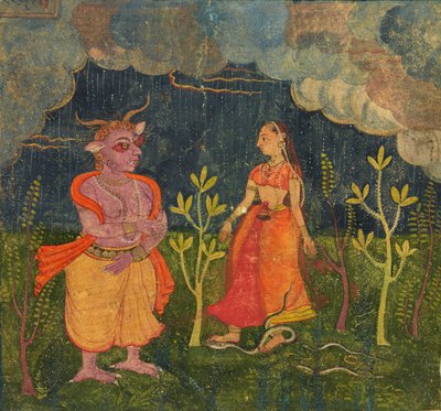 Abhisarika Nayika, bir "Rasikpriya"dan bir yaprak, c.1615-1625 by Indian School