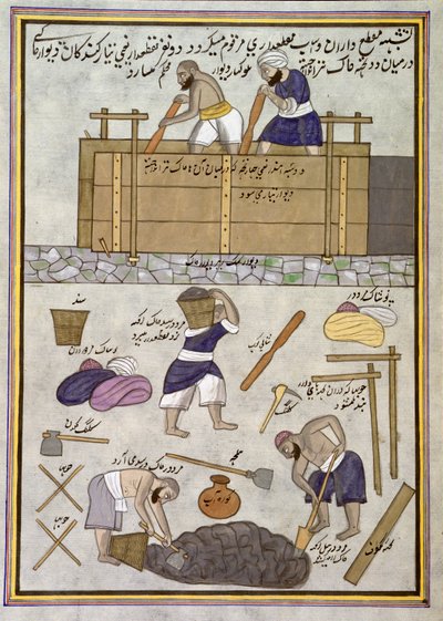 Add.Or.1717 Çamur duvar ustası (kağıt üzerine sulu boya) by Indian School