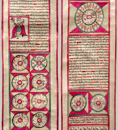 Astrolojik çizelge (kağıt üzerinde kalem & mürekkep ve wc) by Indian School