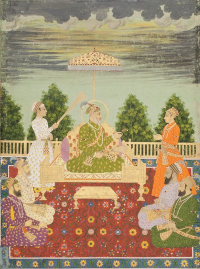 Bahadur Şah, dört oğlu ve bir torunu ile, c.1710 by Indian School