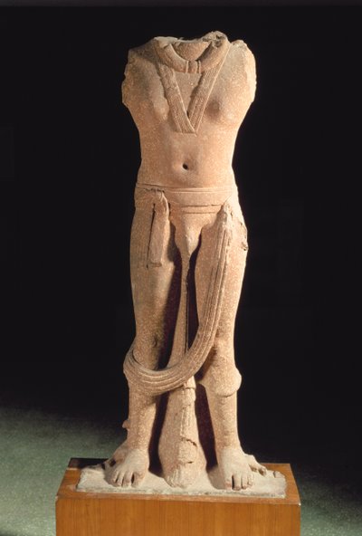 Bodhisattva, Mathura (kırmızı kumtaşı) by Indian School