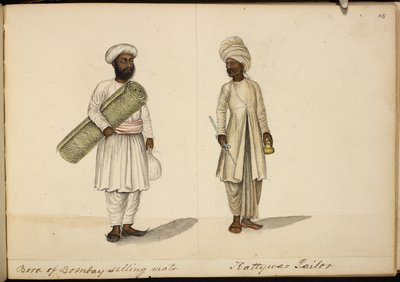 Bohori paspas satıcısı; kathiawar terzi by Indian School