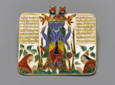 Brahma Kolye Ucu, 18. yüzyılın sonları (altın üzerine champleve emaye) (tersi için ayrıca 267520