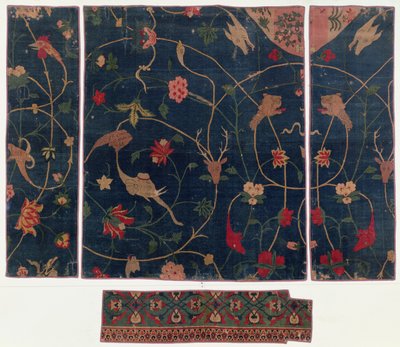 Hayvanlarla süslenmiş halı, Hint, 16. yüzyıl, (yün ve oya) by Indian School