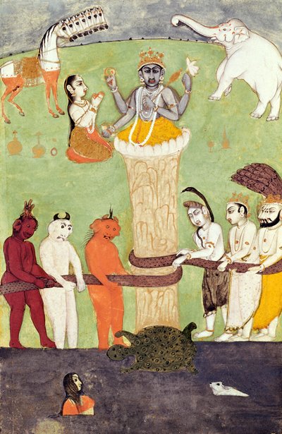 Süt Denizinin Çalkalanması, 15-17. Yüzyıl by Indian School