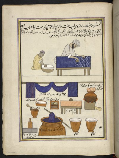 El bloklu ve boyacılı bez-yazıcı,  Keşmir