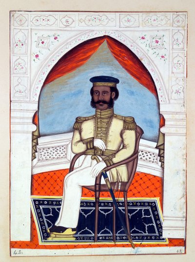 Albay Dhunkal Singh, The Kingdom of the Punjab, its Rulers and Chiefs, cilt II, kimliği belirsiz bir Hintli sanatçının 30 suluboya çalışması, c.1840 (kağıt üzerinde wc)d by Indian School