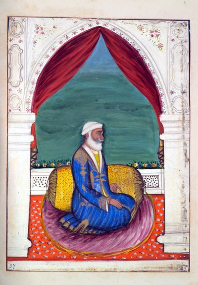 Dewan Ajodia Pershad, The Kingdom of the Punjab, its Rulers and Chiefs, cilt II, kimliği belirsiz bir Hintli sanatçının 30 suluboya çalışması, c.1840 (kağıt üzerinde wc) by Indian School