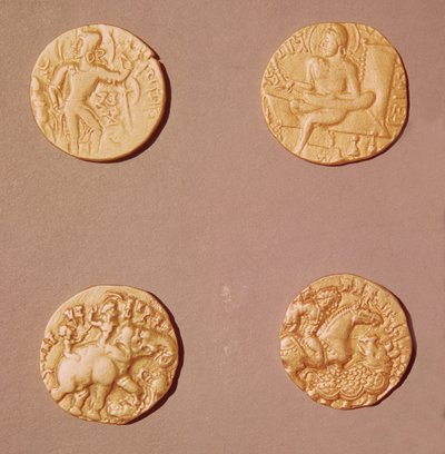 Samudragupta (335-375) ve Kumargupta I (415-454) Dinarları (altın) by Indian School